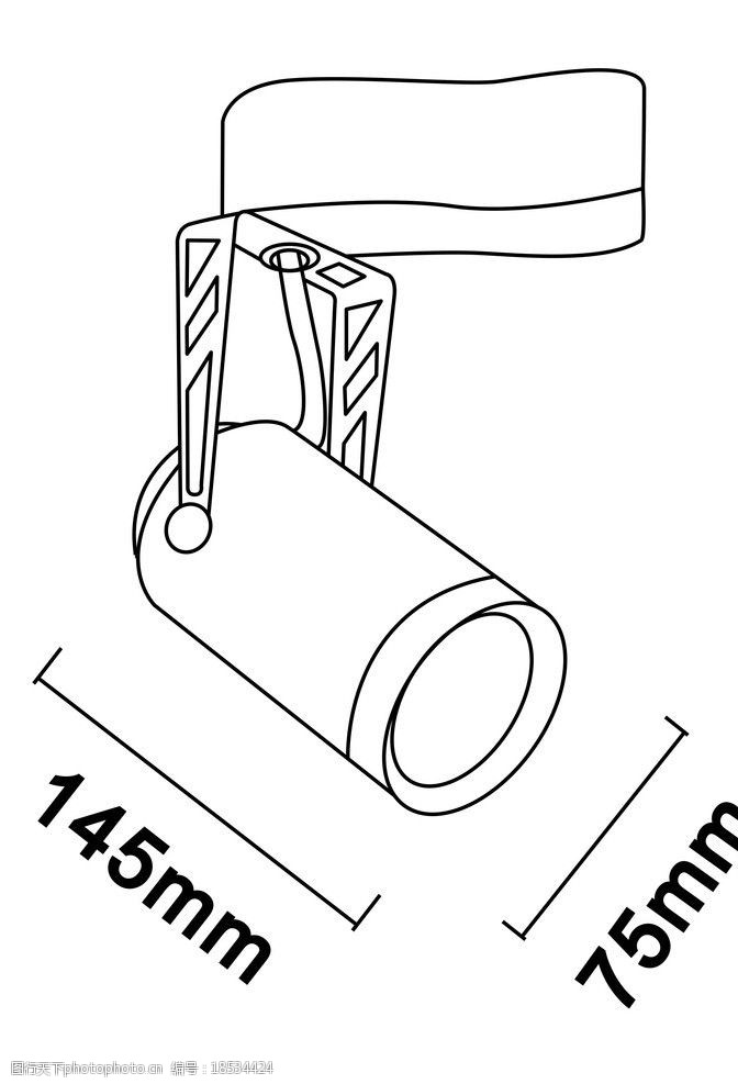 导轨灯线稿图片