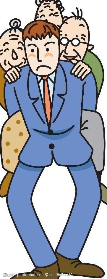 赡养老人的压力漫画图片