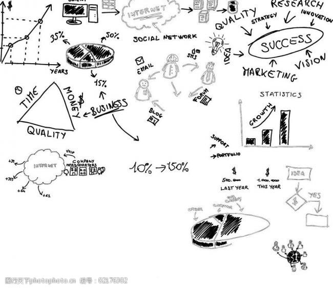 手绘商务图表图片