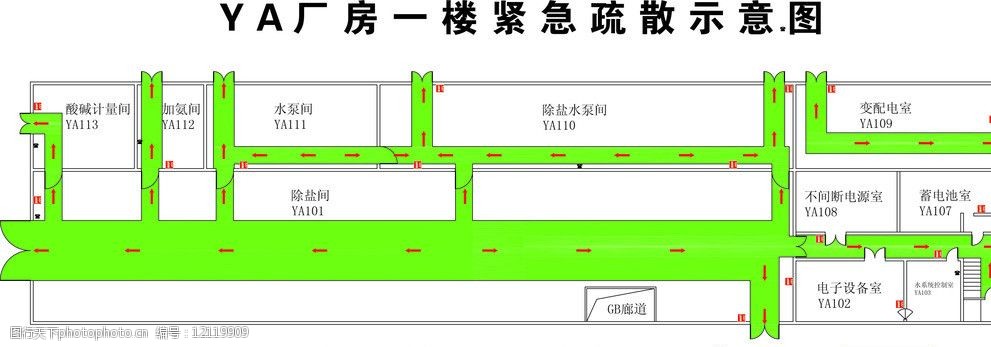 厂房一楼紧急疏散示意图片