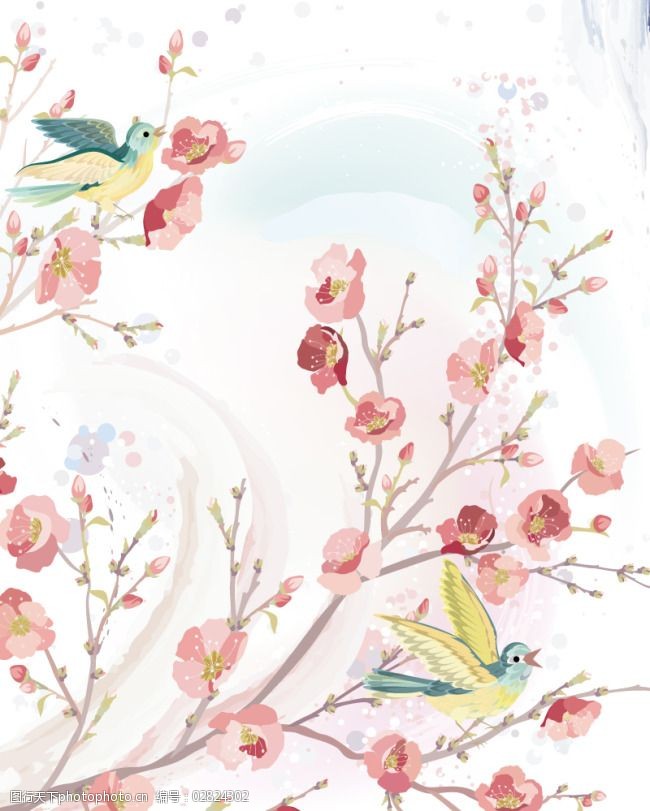 关键词:淡雅梅花插画矢量素材免费下载 春天 冬季 花朵 花卉 花枝