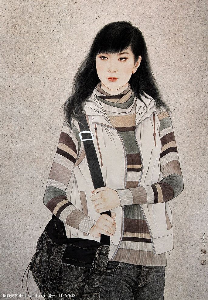 美女少女人物画图片