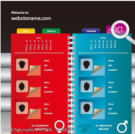 日历册子网站模板图片