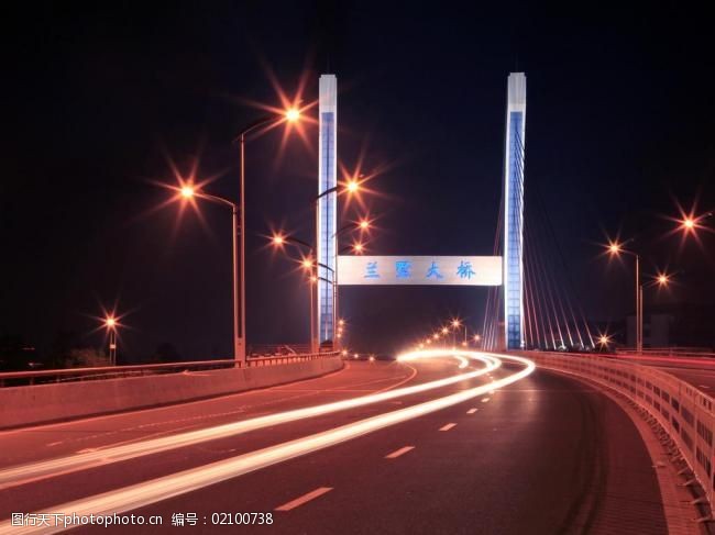 浙江余姚市兰墅大桥夜景图片