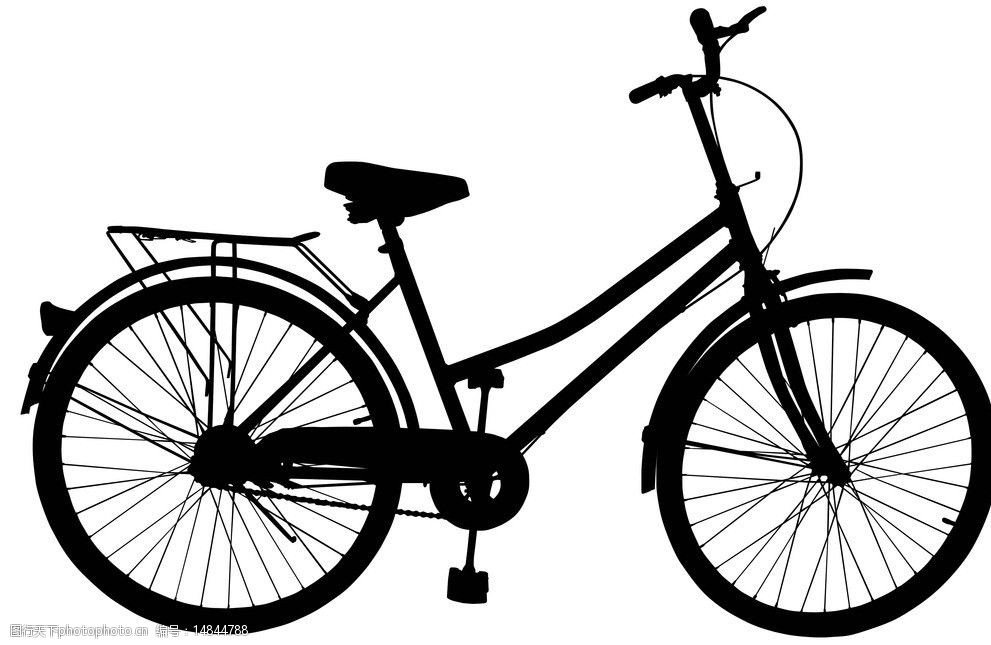 自行车自行轮廓图片