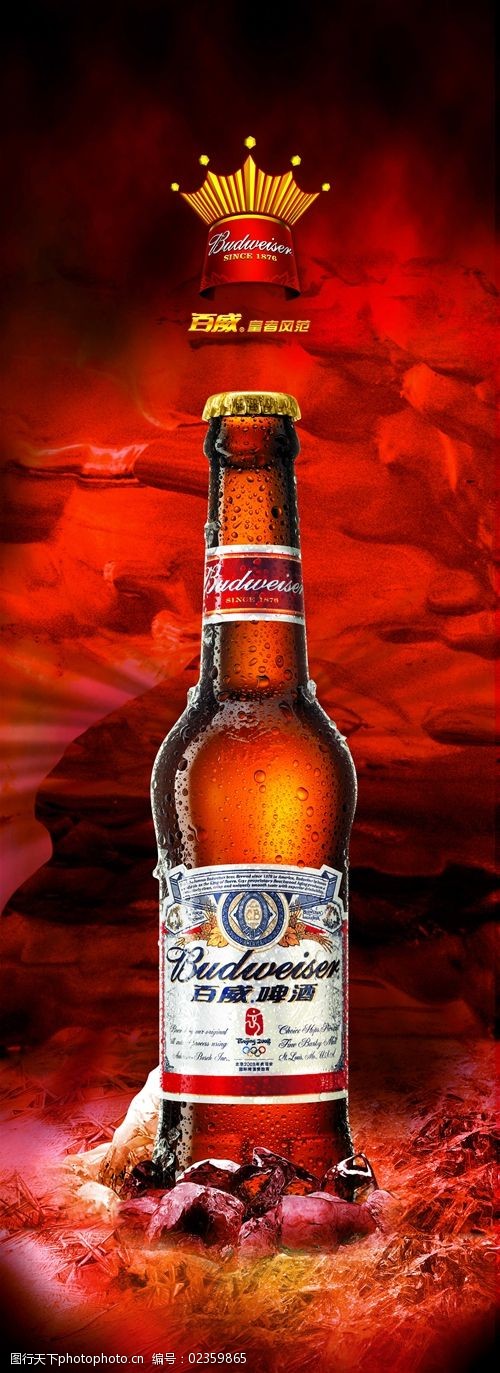 百威啤酒宣传海报图片-图行天下图库