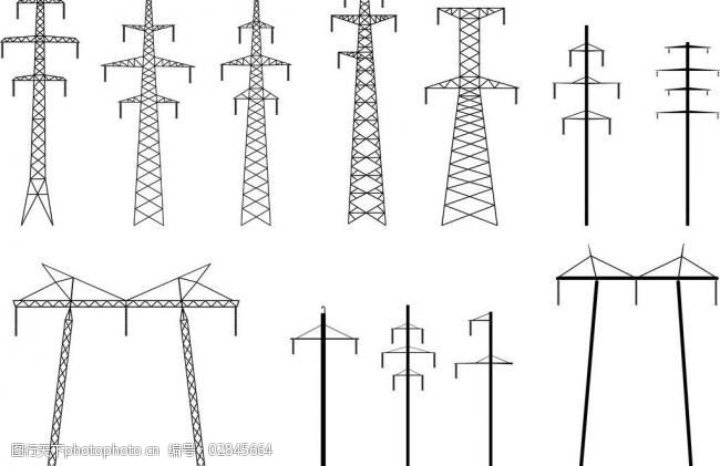 电线杆输电塔电塔图片