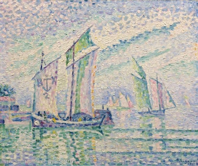 paulsignac-thechanneloflaroshelle,1927大师画家风景画静物油画建筑