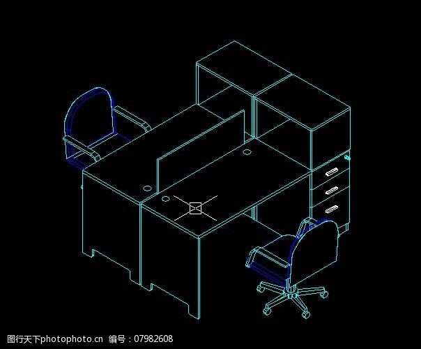 关键词:办公桌 钢木结合 dwg cad 模型 板式 办公家具 写字楼家具