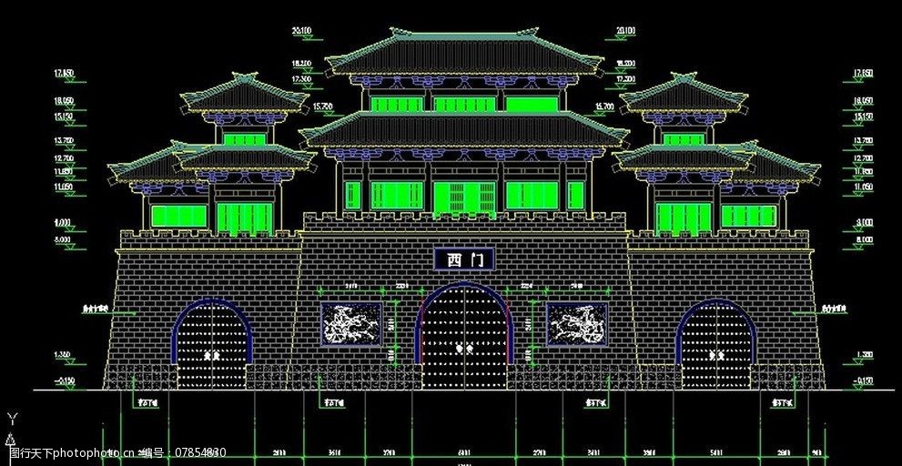 仿汉城楼完整施工图 仿汉 城楼 完整 施工图 古建 施工图纸 cad设计图