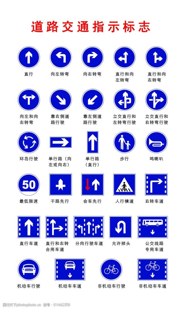 道路交通标志指示标志