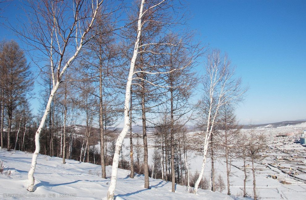 根河五峰山冬天雪景图片