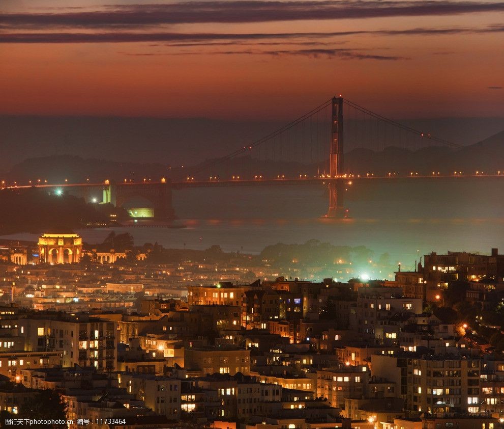 金门大桥夜景图片