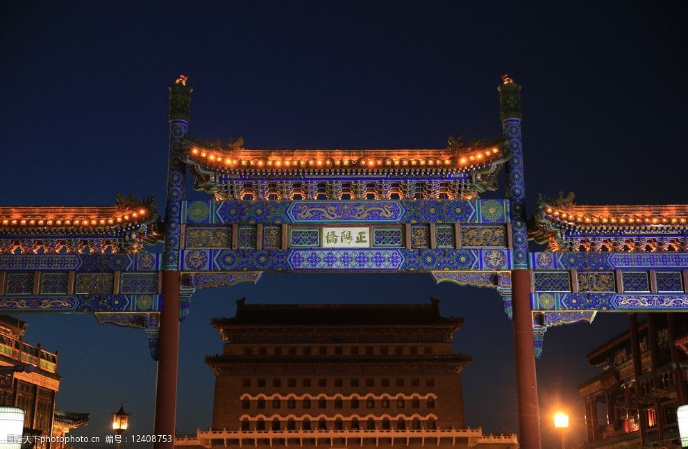 北京前门夜景图片
