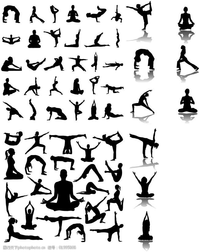动作 剪影 健身 人物 人影 矢量素材 瑜伽 运动 矢量图 矢量人物