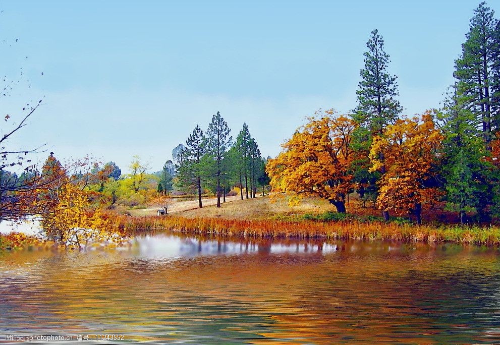 关键词:秋天风景 枫叶 秋天 秋景 河流 唯美 树林 蓝天 倒影 自然风景