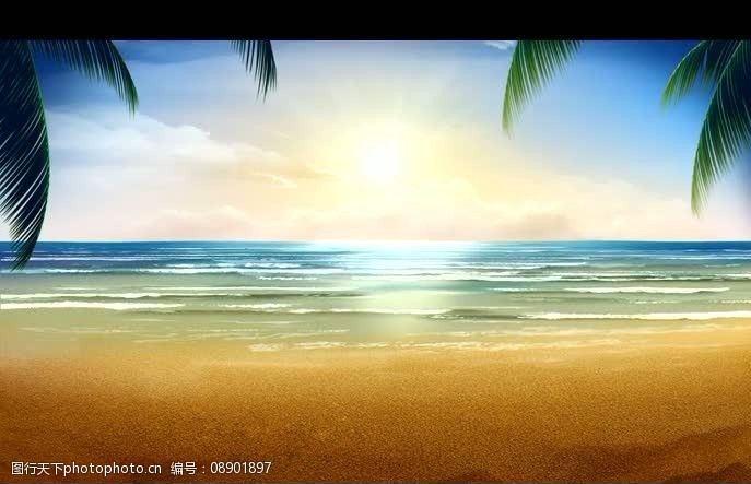 海滩风景背景视频素材