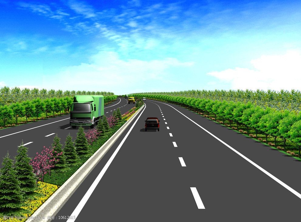 高速公路绿化效果图图片