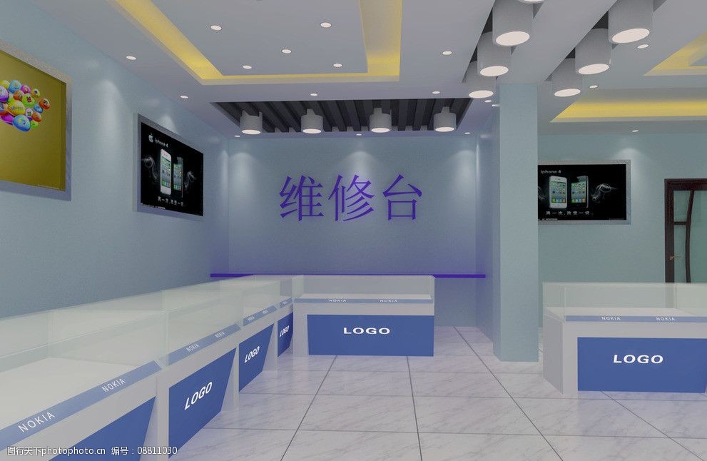 关键词:手机店效果图 手机店 店铺 室内 吊顶        3d作品 3d设计