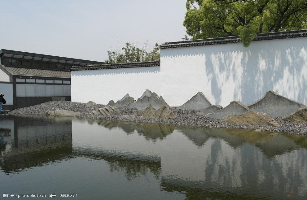 苏州博物馆假山装饰墙图片