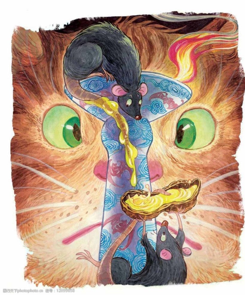 关键词:彩色手绘 手绘 插画 古朴 乡村 童话 猫 绘画书法 文化艺术