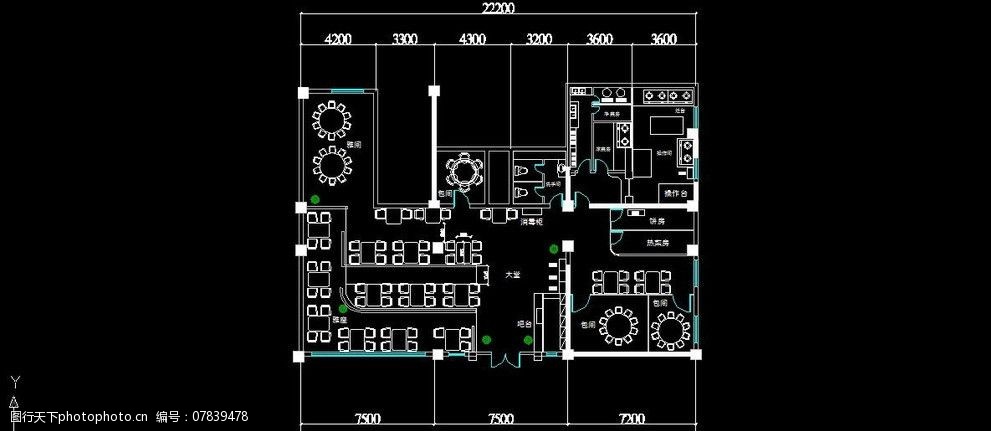 餐厅cad平面布置图图片