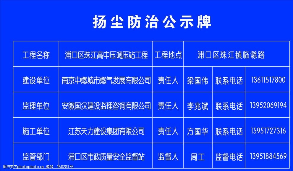 扬尘防治公示牌图片