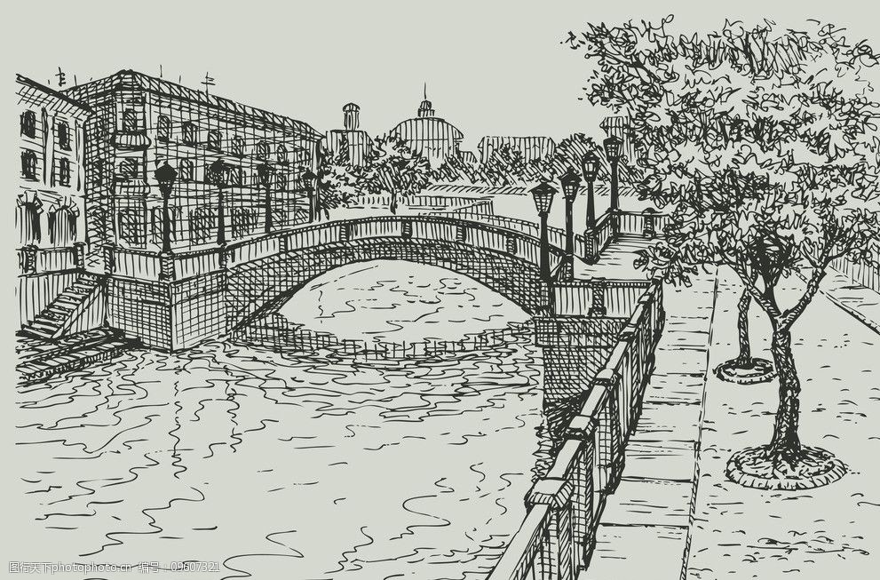关键词:手绘桥梁 线描 绘画 手绘水影 绘画书法 文化艺术 城市建筑