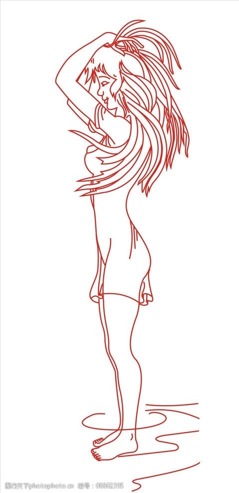 少女冲凉玻璃介花图片