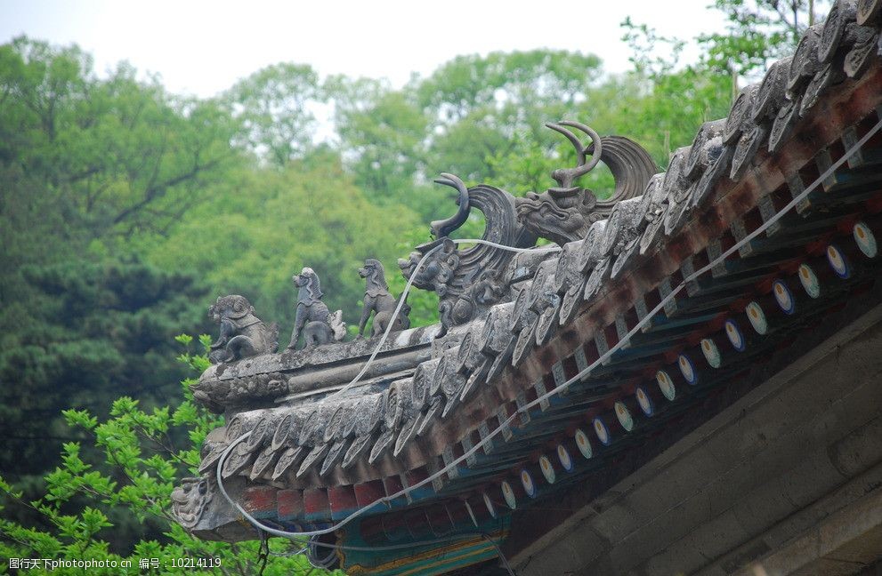 关键词:古建筑 房檐 吉祥物 绿色 外景 建筑景观 自然景观 摄影 300