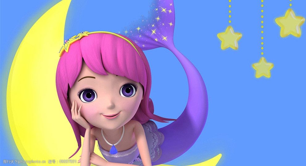 月光下的美人鱼图片