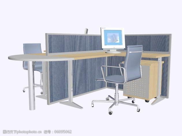 办公家具办公桌3d模型办公桌160
