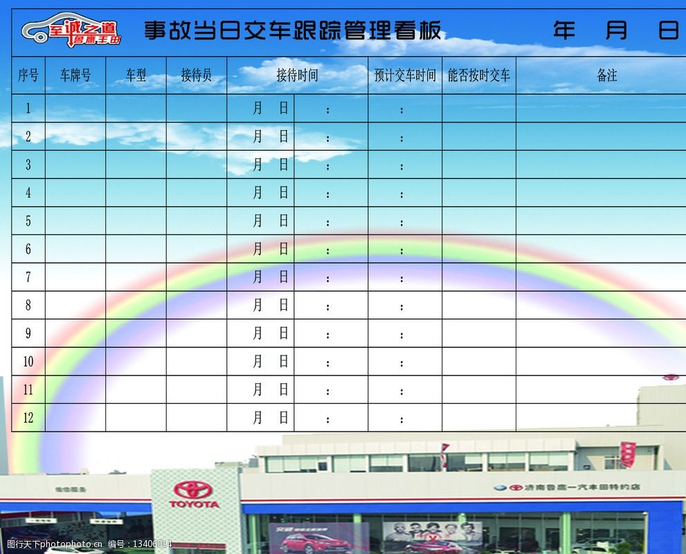 关键词:鲁鹰丰田售后事故管理 鲁鹰 丰田 汽车 售后 事故 管理 看板