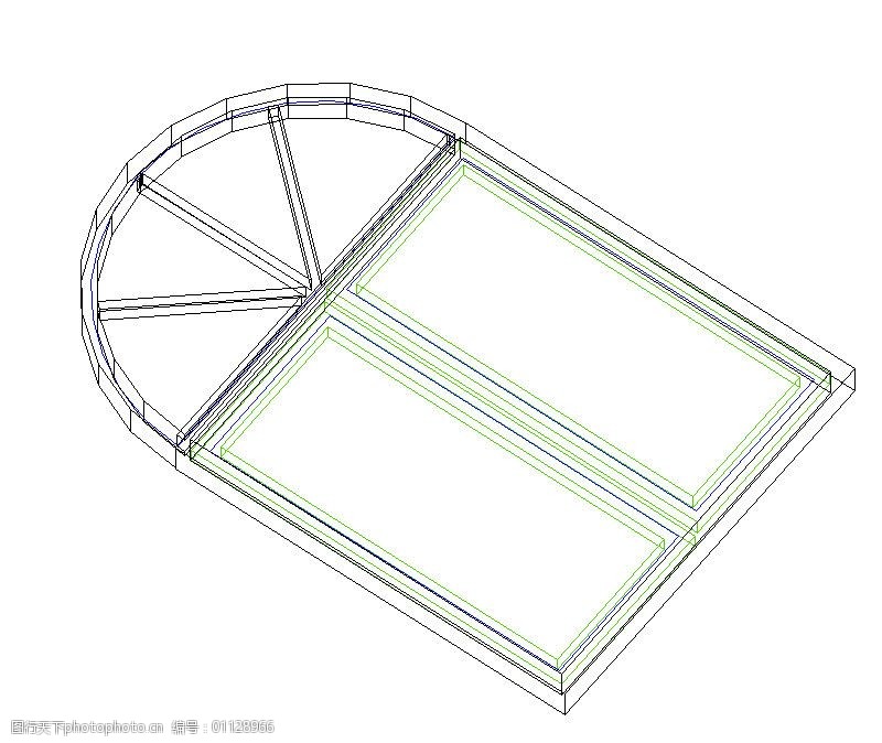 圆弧上量双扇窗户
