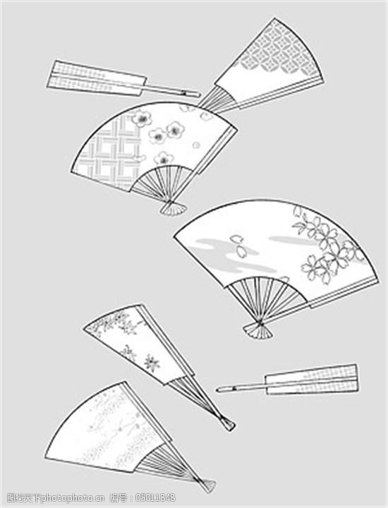 各样扇子矢量素材