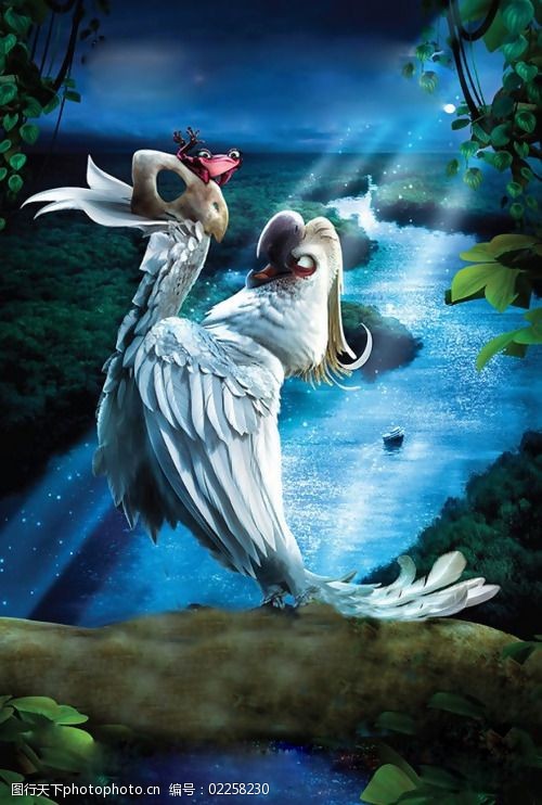位图插画里约大冒险2动物鸟免费素材
