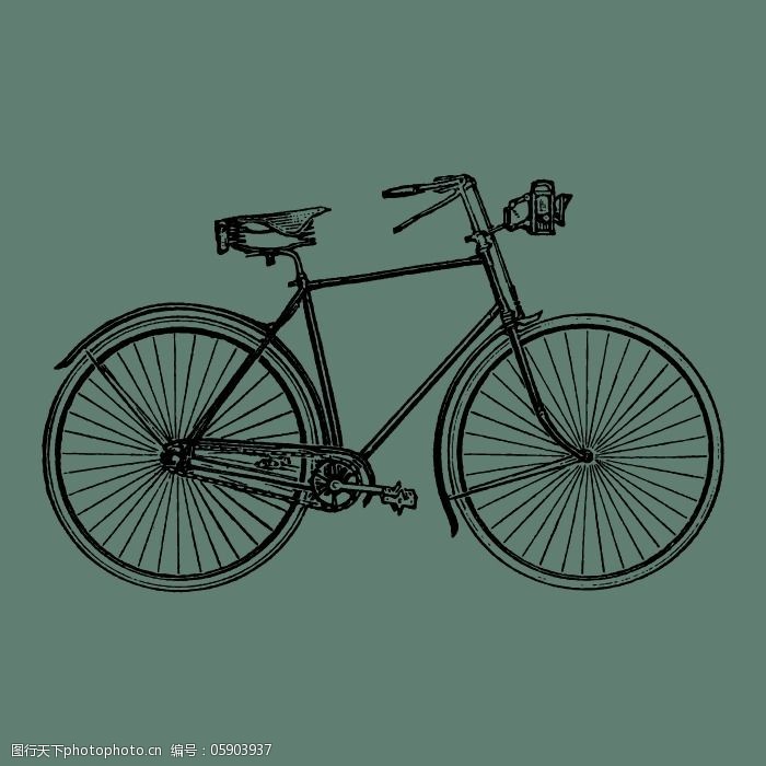 印花矢量图t恤图案交通工具自行车色彩免费素材