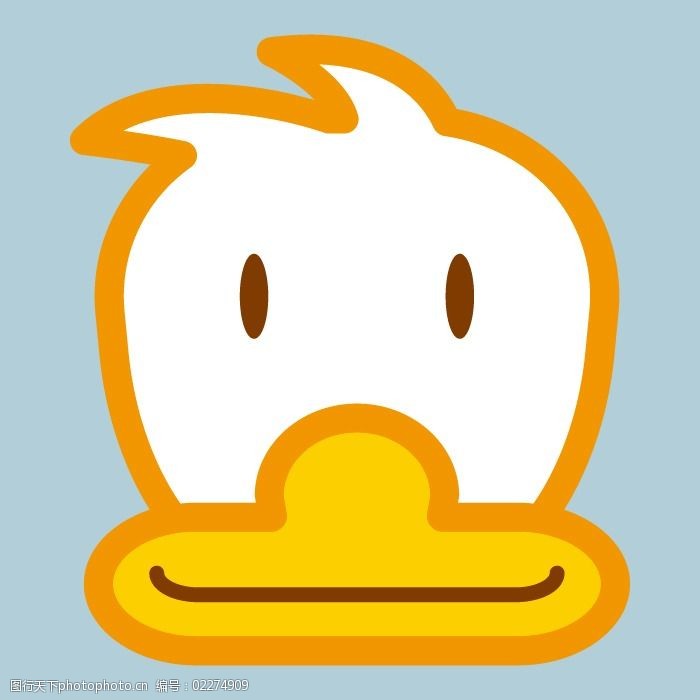 印花矢量图t恤图案可爱卡通动物头鸭子免费素材