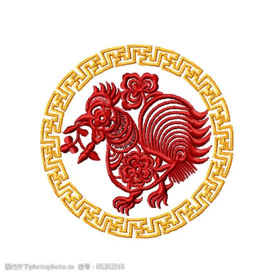关键词:绣花免费下载 服装图案 花纹 鸡 免费下载 十二生肖 绣花 回字