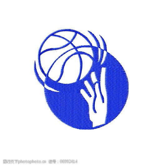 绣花运动元素篮球手免费素材