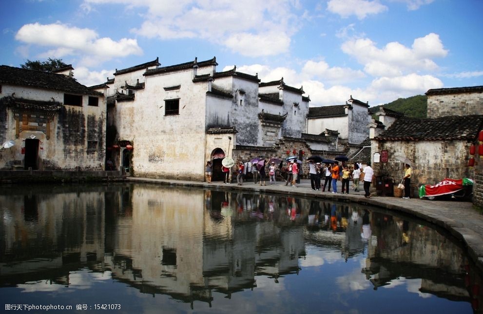 宏村古建筑摄影图片