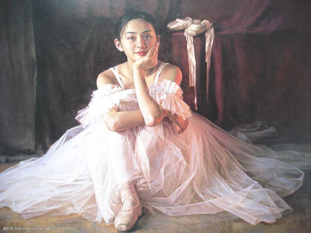 美丽女孩油画