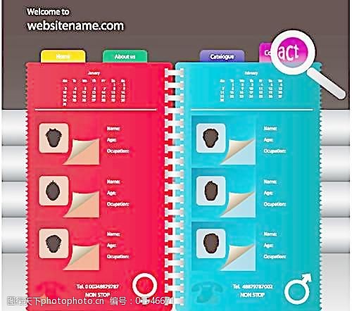 日历册子网站模板图片