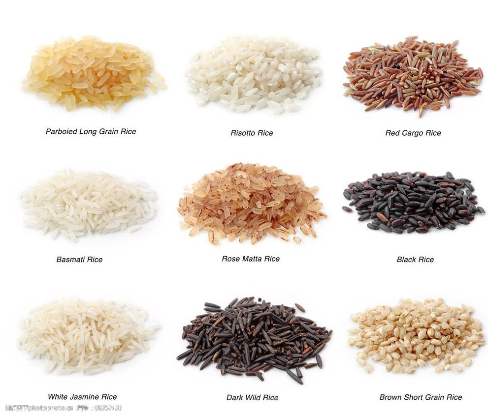 关键词:不同品种大米 大米种类 大米品种 大米 粮食 食物 食品 水稻