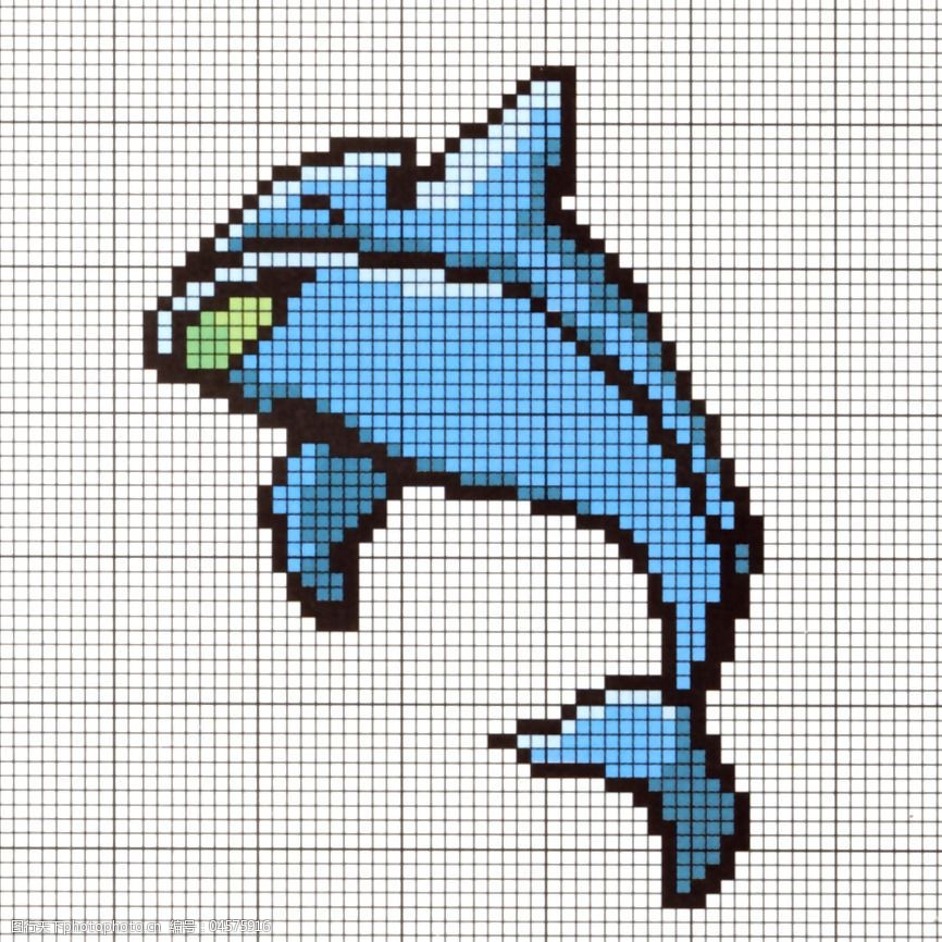 毛衫图案动物海豚蓝色绿色免费素材
