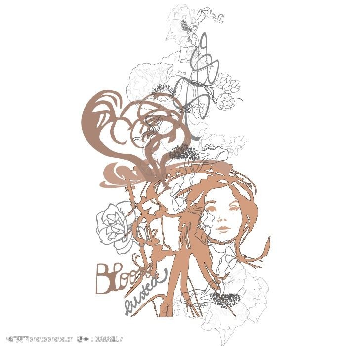印花矢量图时尚休闲女装成熟优雅女装t恤图案潮流免费素材