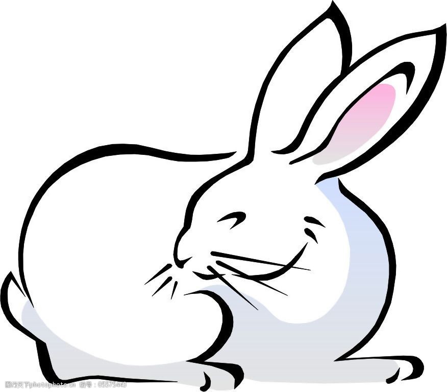 位图动物兔子黑白色灰色免费素材