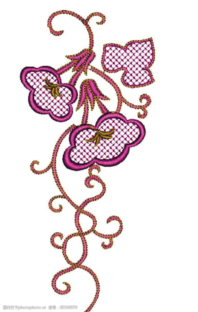 服装图案 花 免费下载 色彩 绣花 植物 紫色 面料图库 服装设计 图案