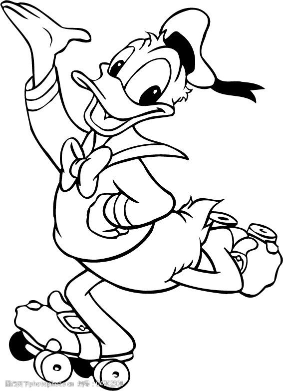 印花矢量图卡通动物唐老鸭可爱卡通色彩免费素材