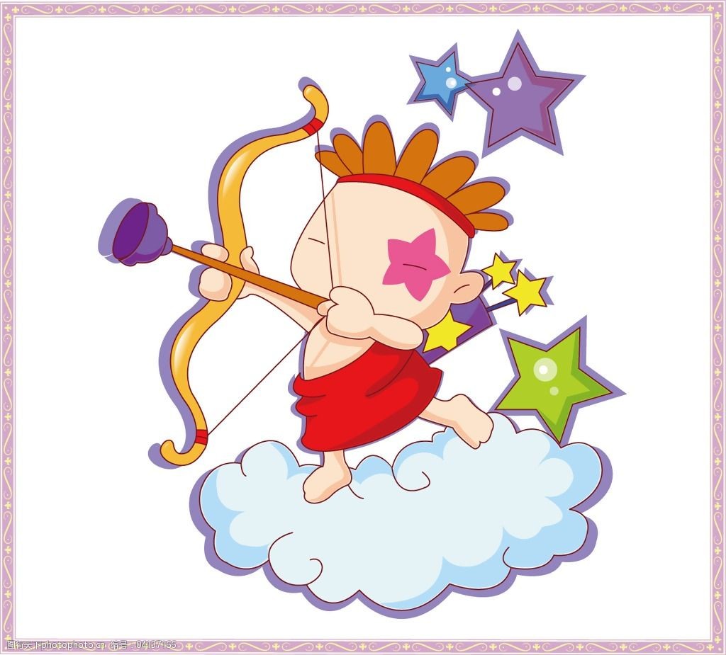 印花矢量图可爱卡通星座射手座免费素材